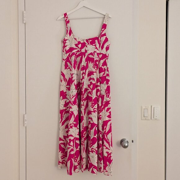 Zara Cotton Pink Maxi Dress Size 6 - Picture 3 of 4